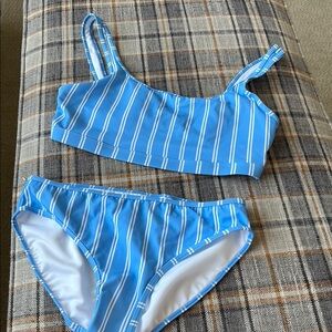 Kids Blue Striped Swim Set
